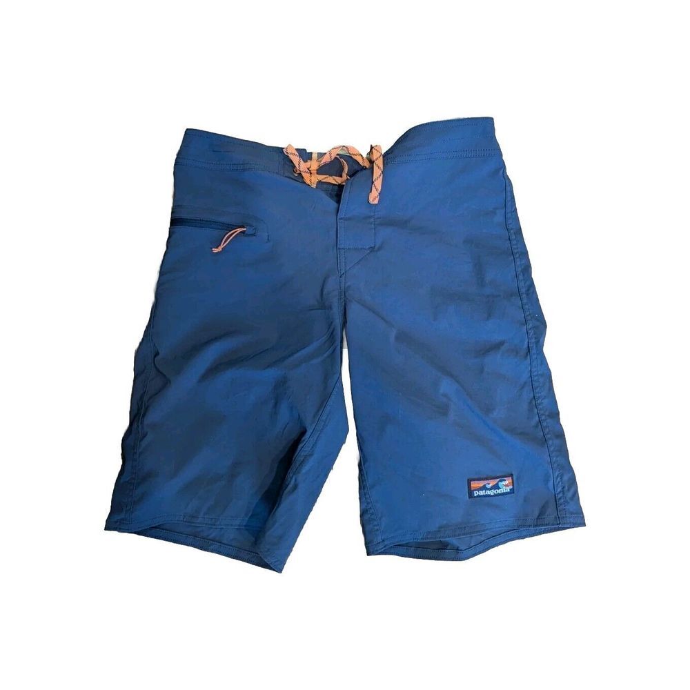 Patagonia Swim Board Shorts Mens 30 Side Zip‎ Pocket Blue Surf Beach Vintage